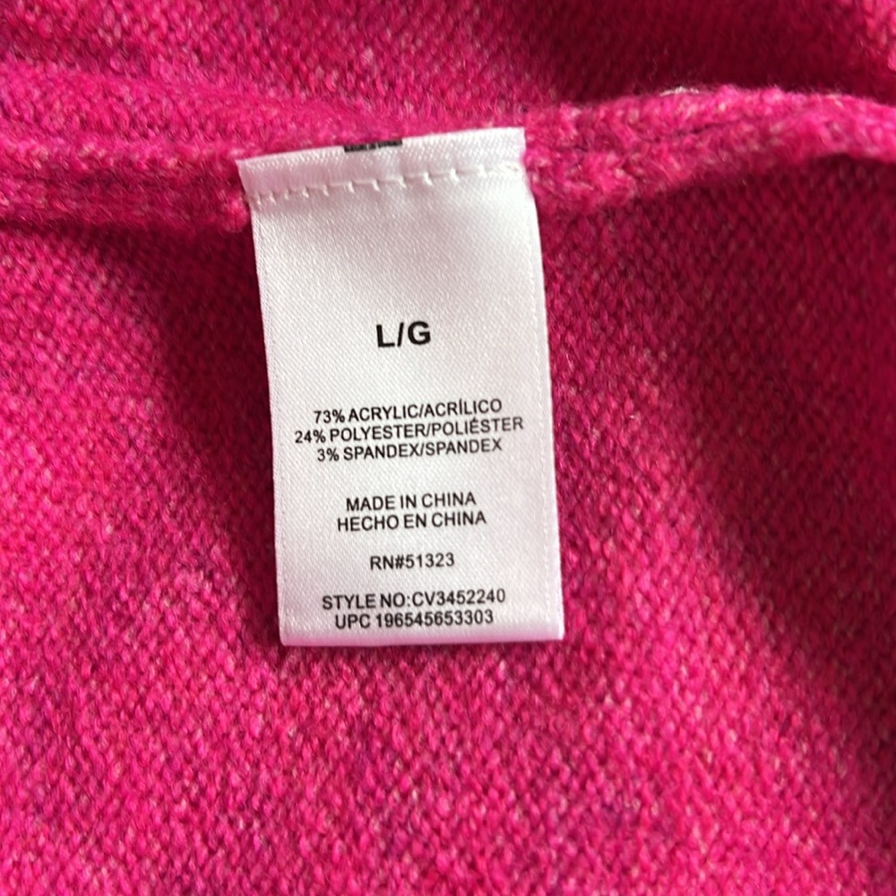 Vince Camuto Women’s Pink Crewneck Sweater Size L - Picture 7 of 7